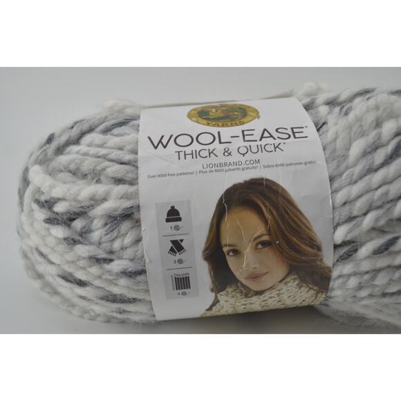 Lion Brand Yarn-Wool Ease Thicks & Quick Yarn Marbel Gray Art and Crafts - Picture 4 of 6
